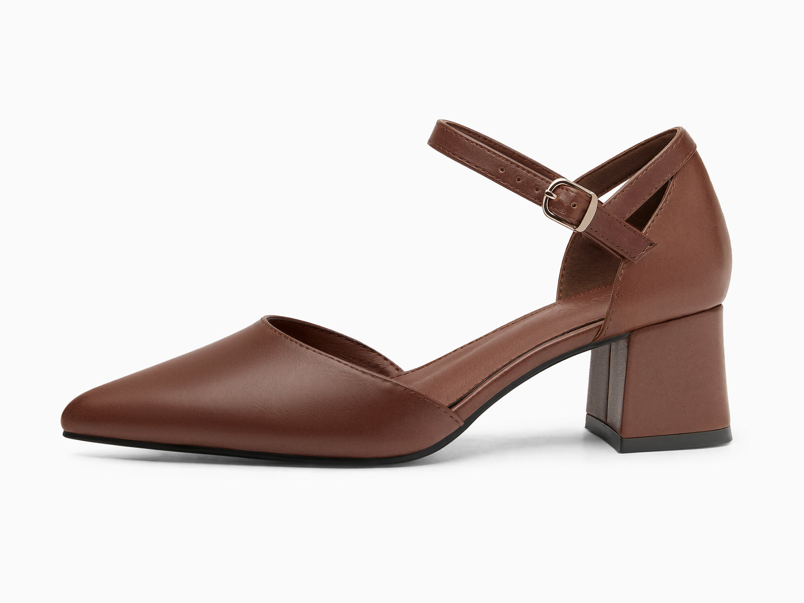 Coutgo Red-Brown Womens Chunky Dress Shoes