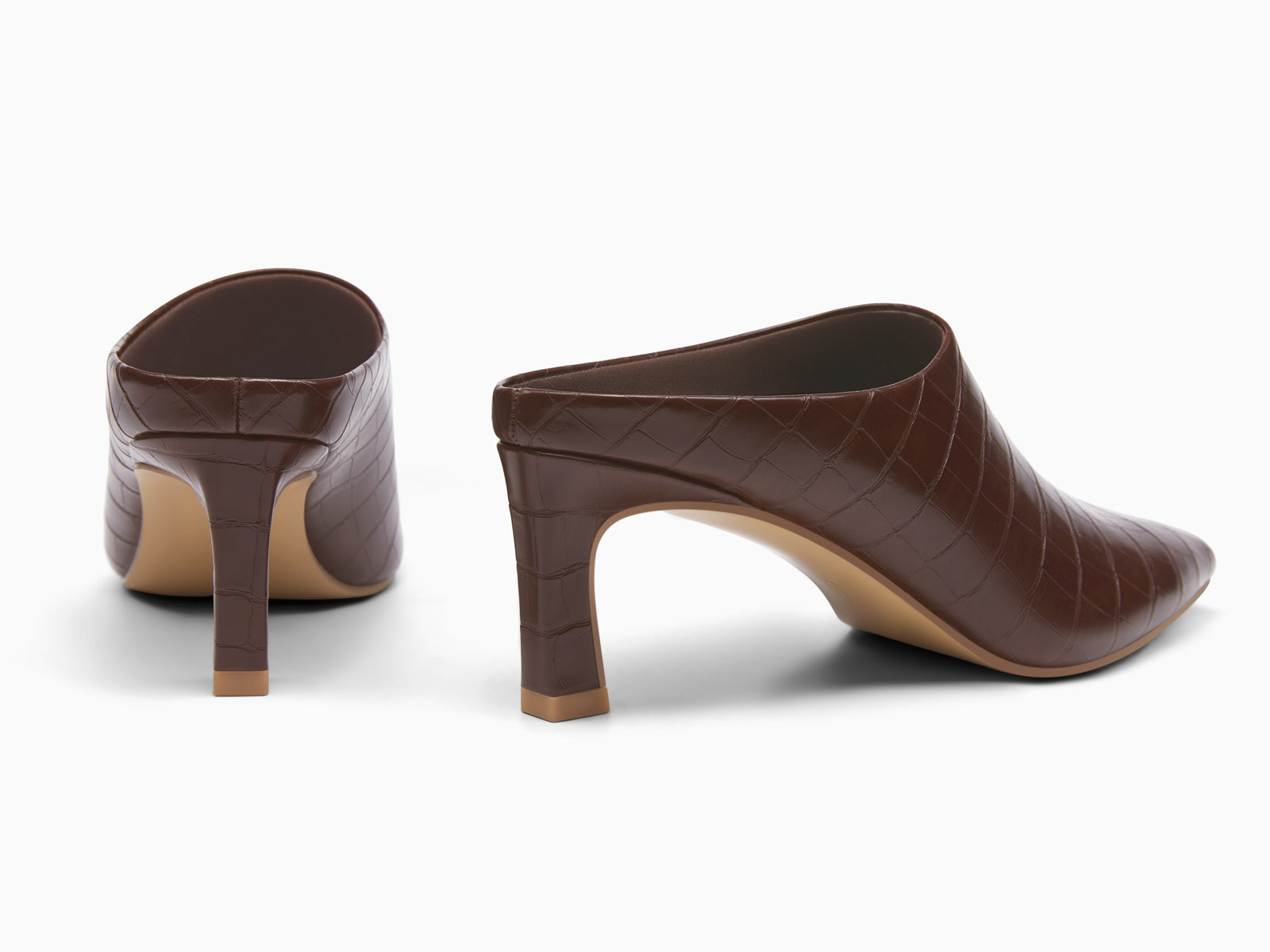 Coutgo Womens Red Brown Kitten Heels Mules