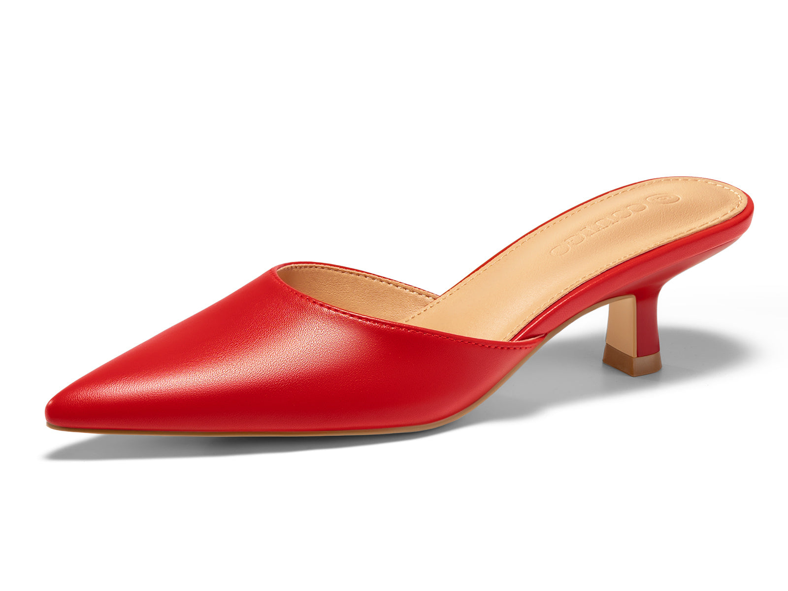 Coutgo Womens Red Kitten Heels
