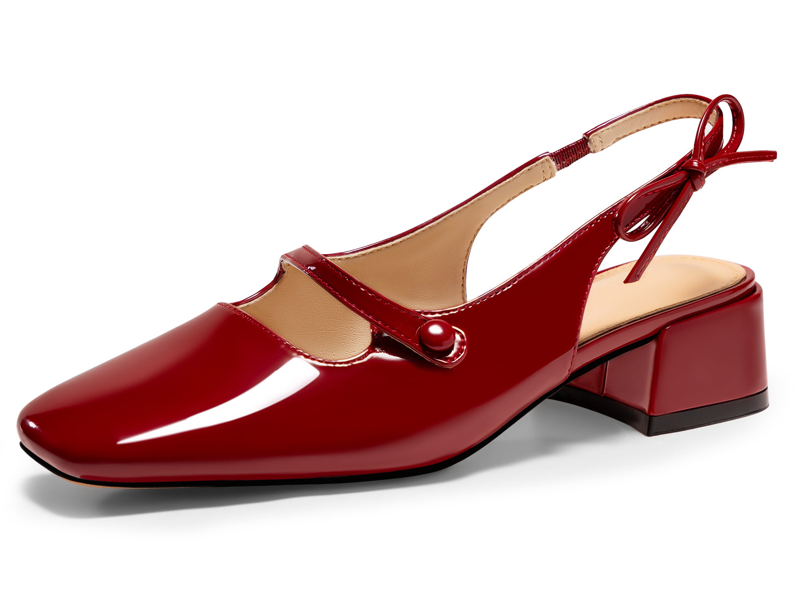 Coutgo Womens Red Mary Jane Shoes