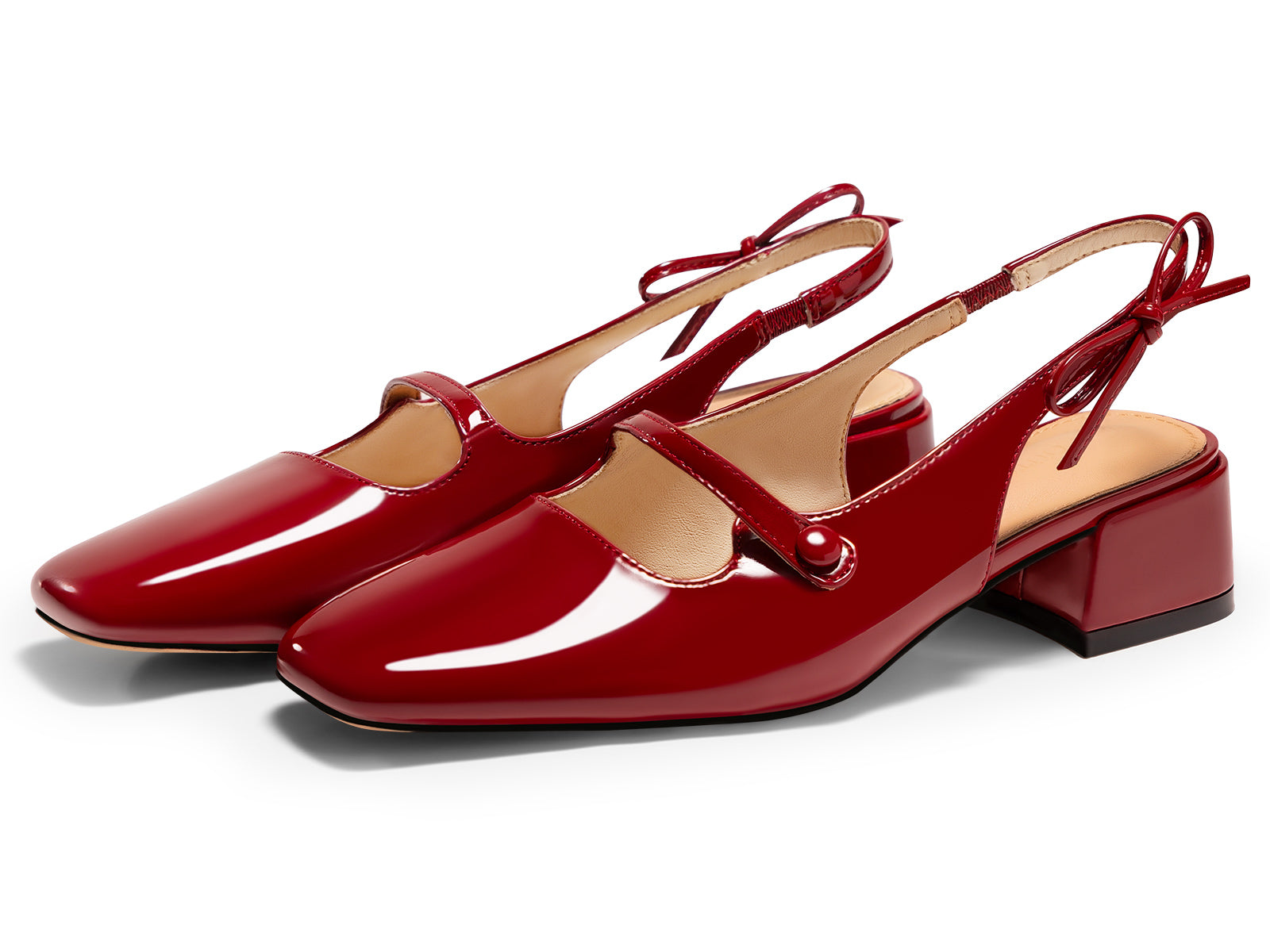 Coutgo Womens Red Mary Jane Shoes