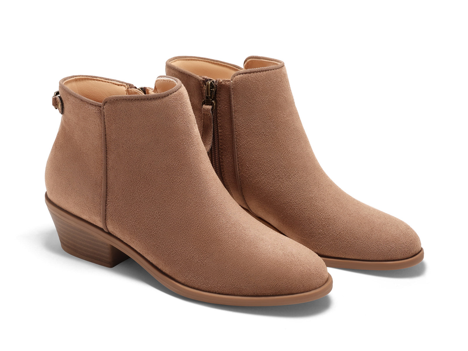 Coutgo Taupe Womens Side Zip Ankle Boots