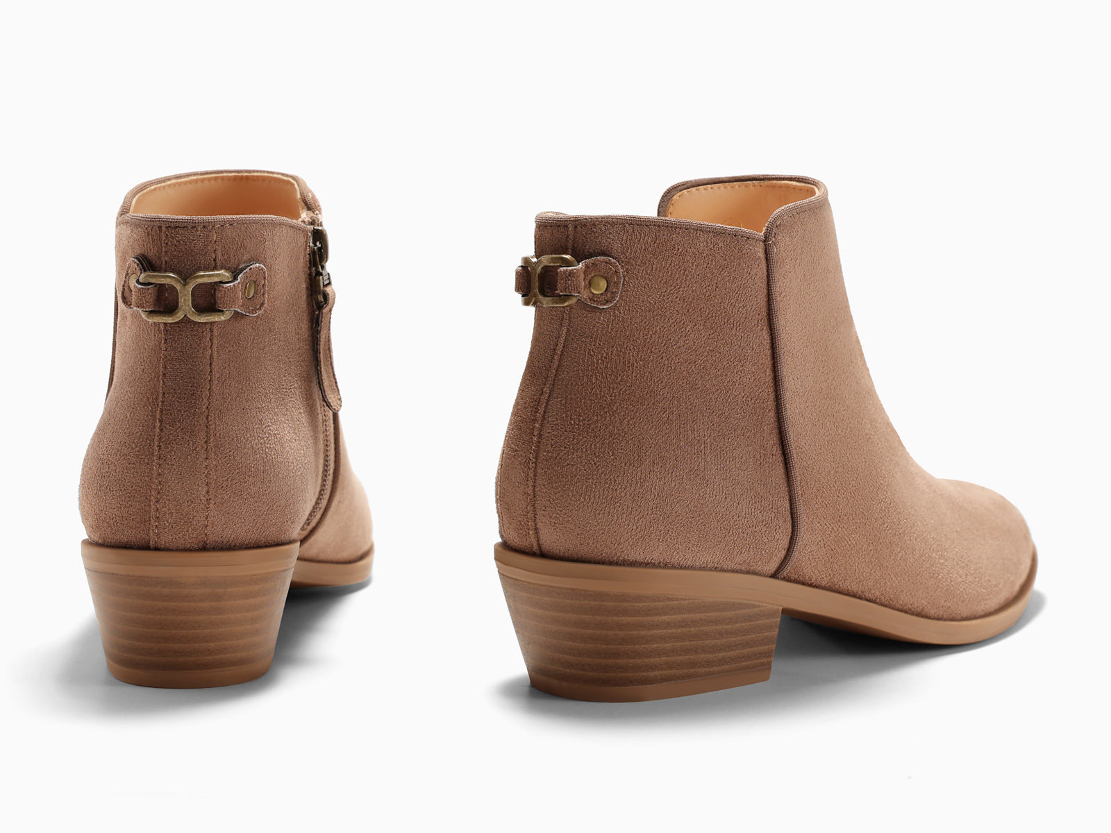 Coutgo Taupe Womens Side Zip Ankle Boots