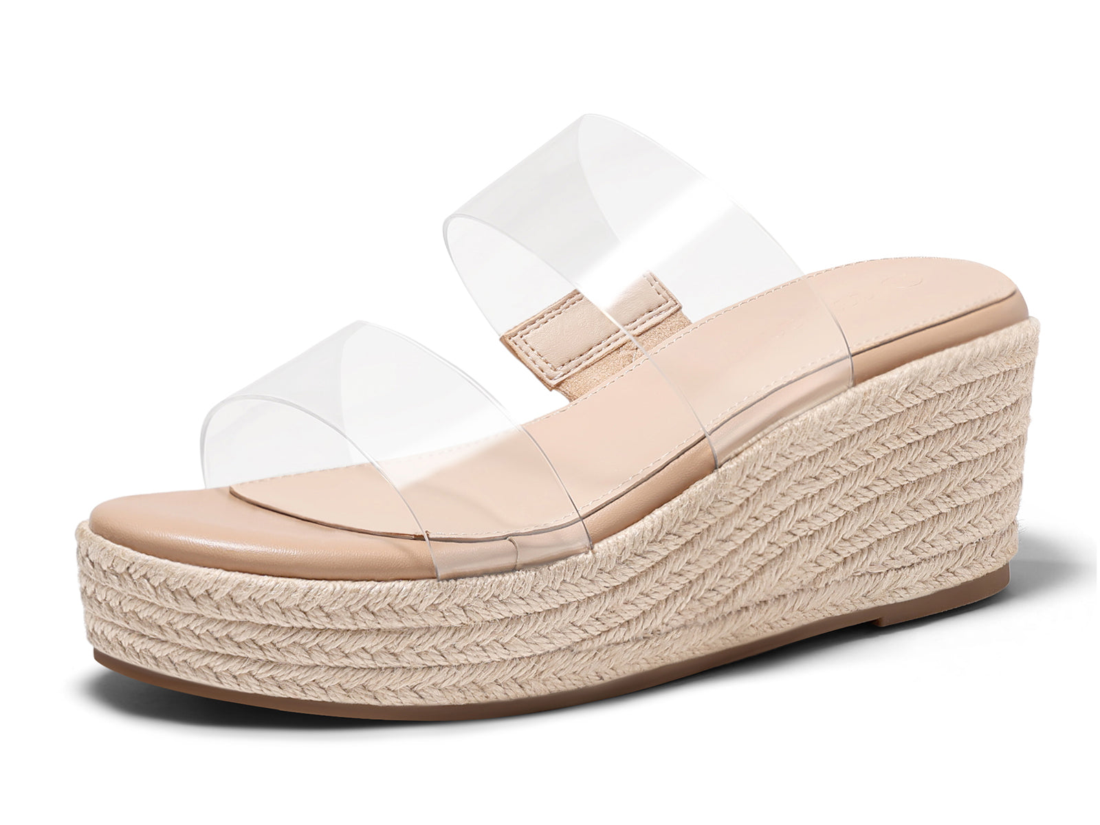 Coutgo Womens Transparent Platform Wedge Sandals