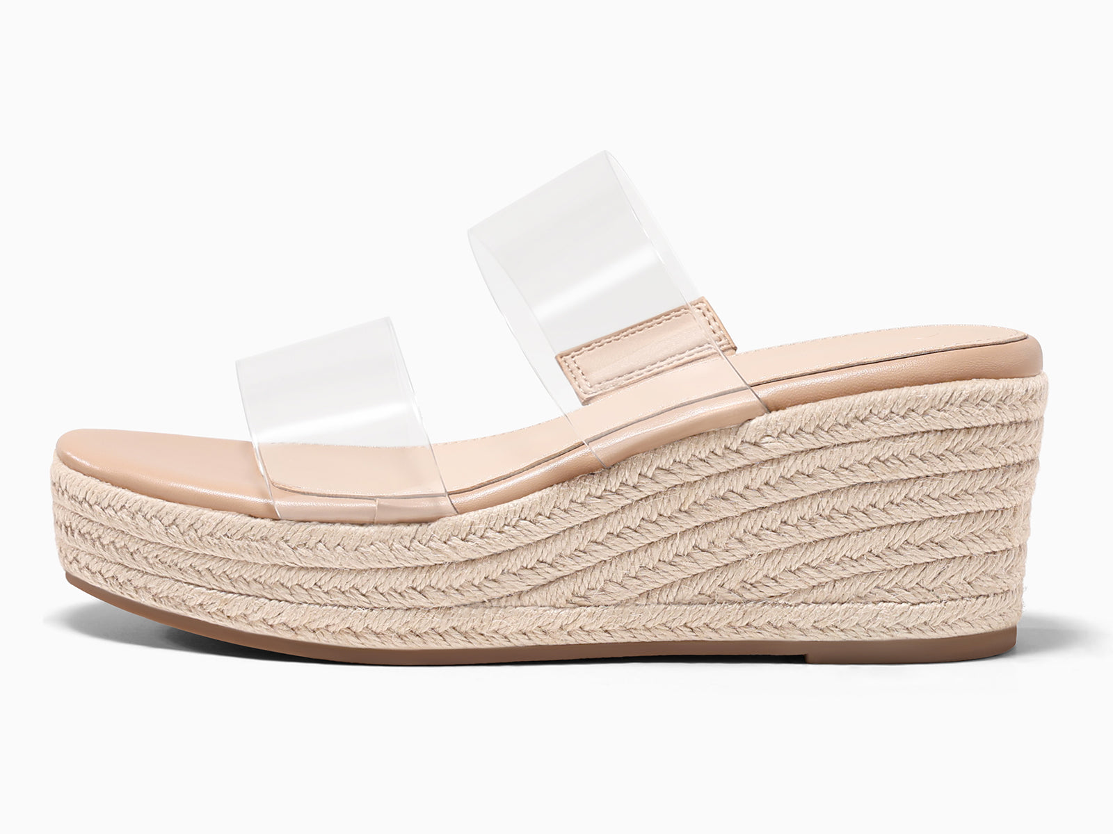 Coutgo Womens Transparent Platform Wedge Sandals