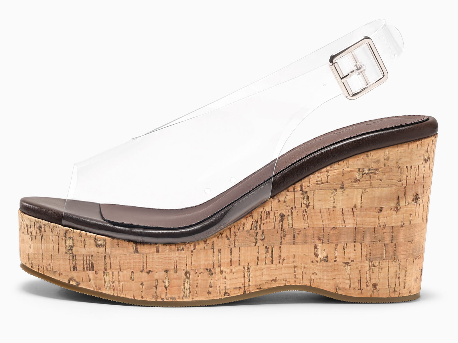 Coutgo Womens Clear Platform Wedge Sandals