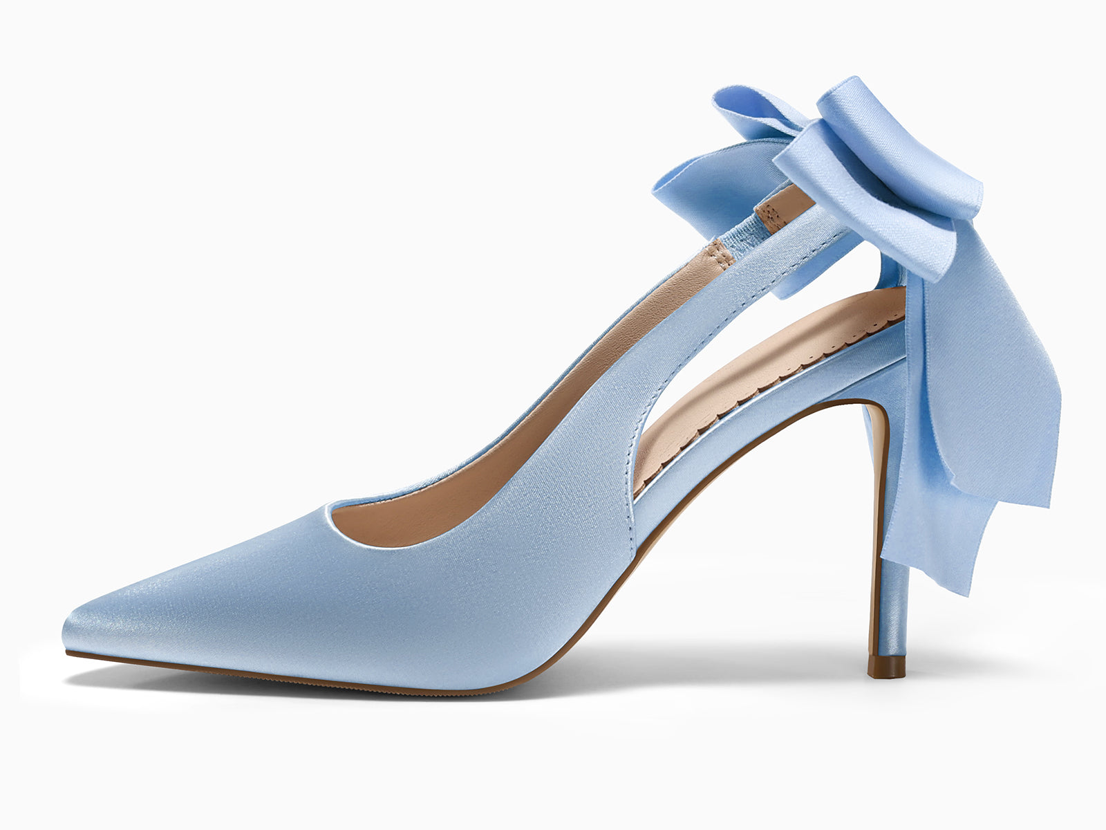 Coutgo Womens Blue High Heels with Bow