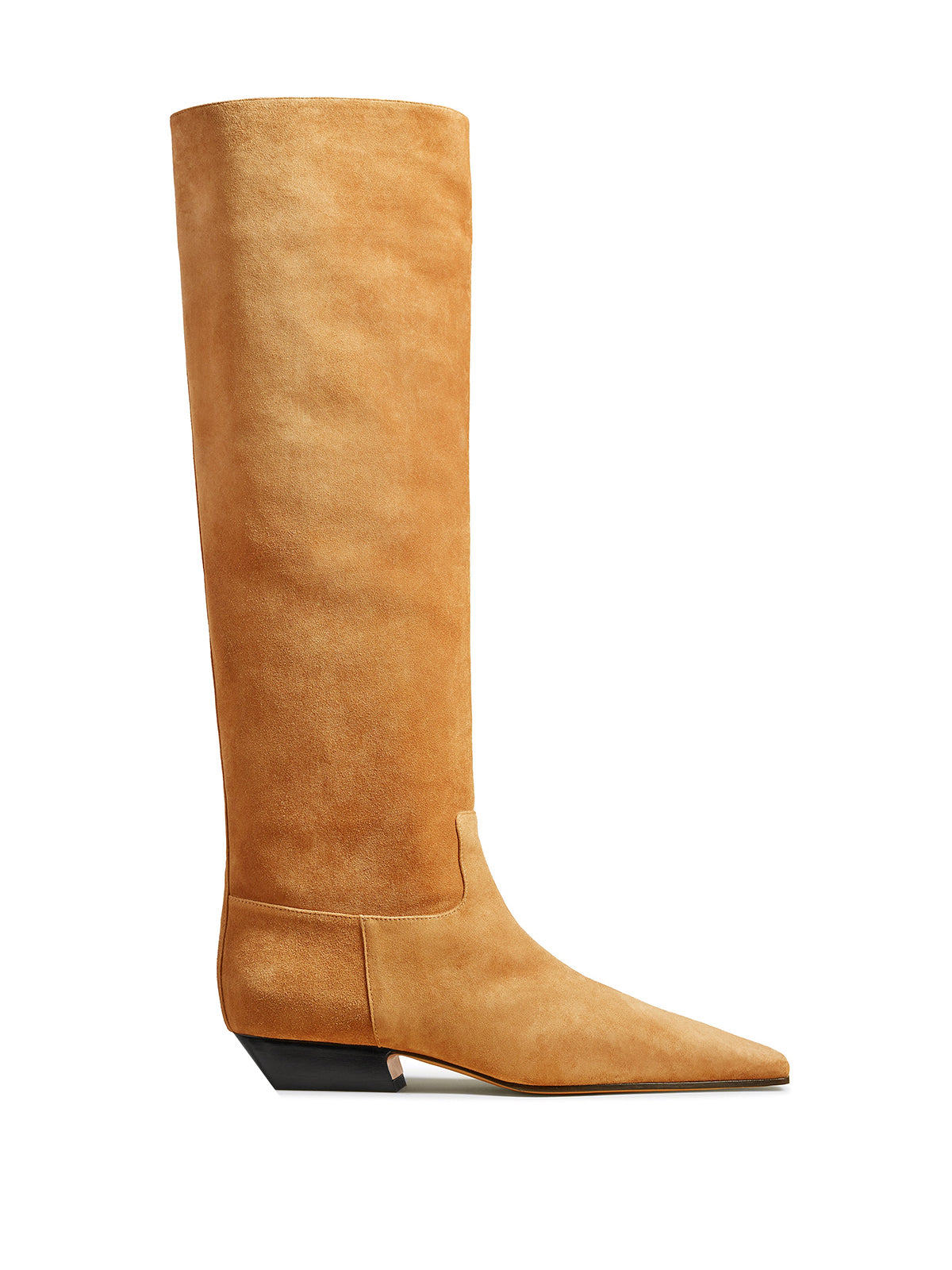 Coutgo Womens Camel Square Toe Knee High Boots