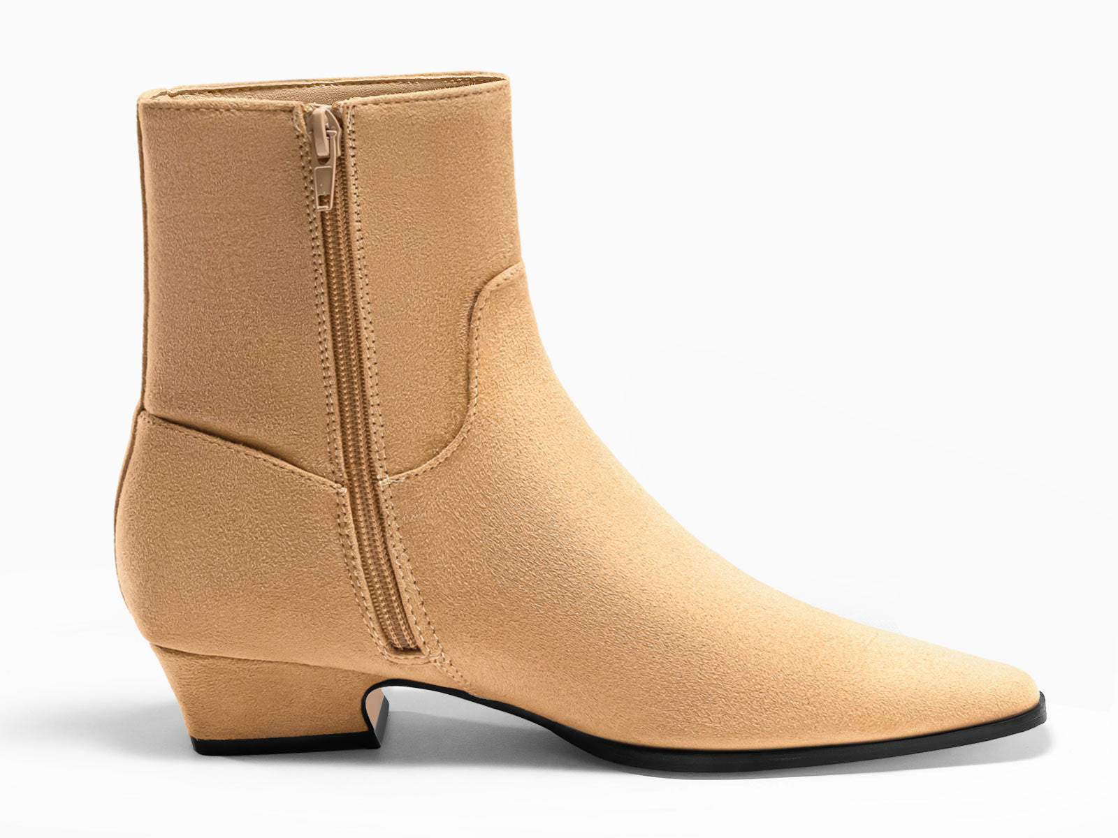 Coutgo Womens Camel Low Heel Ankle Boots