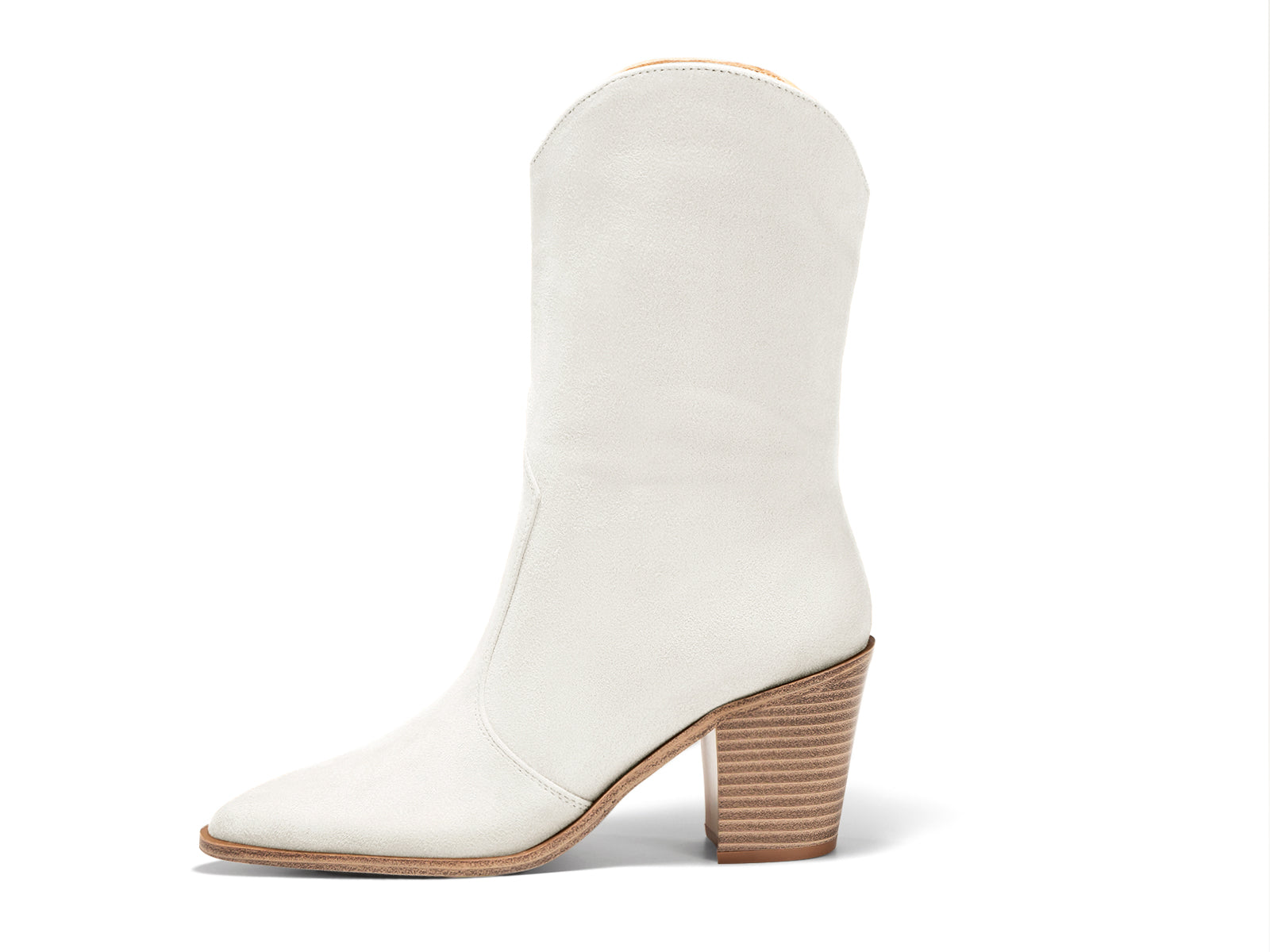 Coutgo Womens White Mid Calf Boots