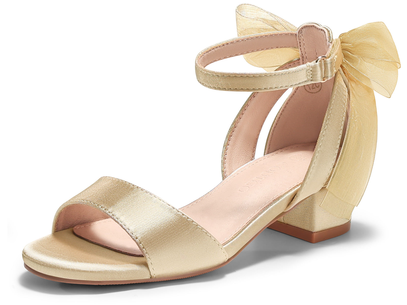 Coutgo Girls Champagne Gold Dress Shoes Sandals