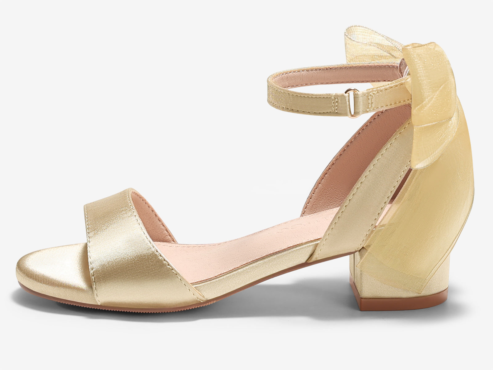 Coutgo Girls Champagne Gold Dress Shoes Sandals