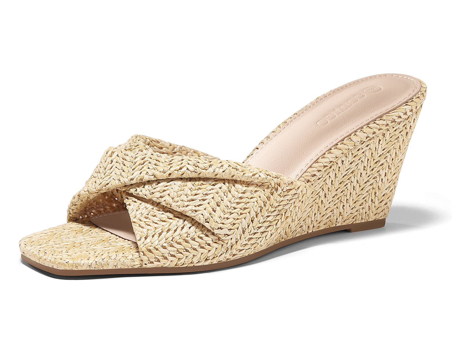 Coutgo Womens Apricot Wedge Sandals