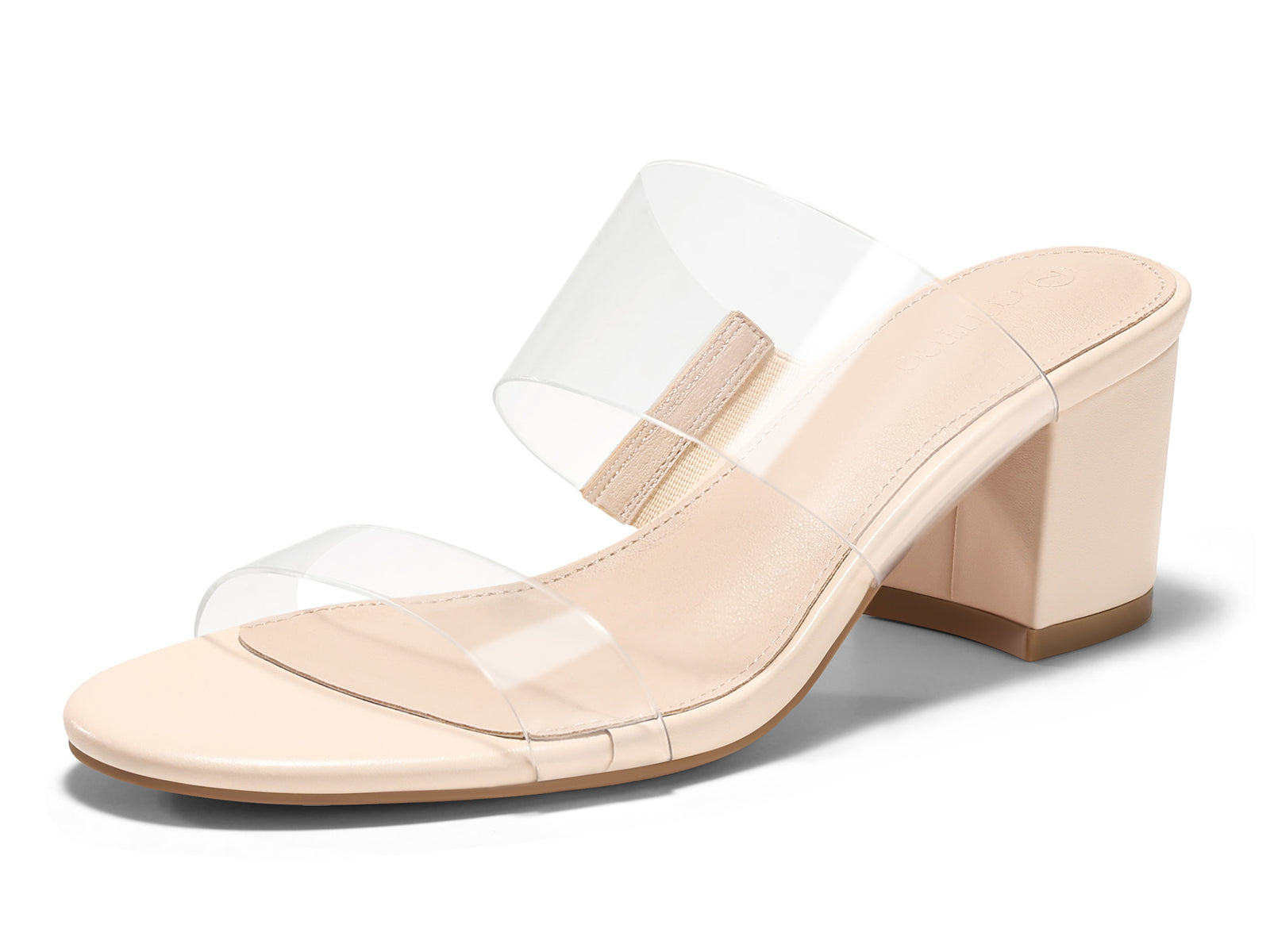 Coutgo Women's Apricot Clear Heeled Sandals