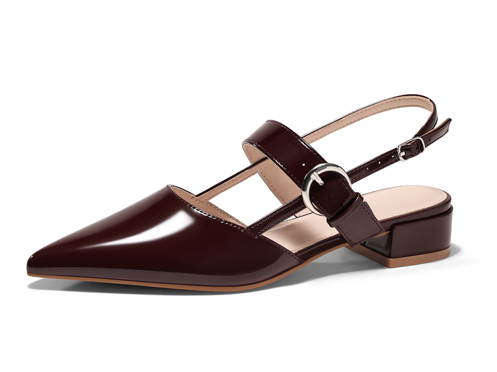 Coutgo Womens Coffee Mary Jane Low Heels