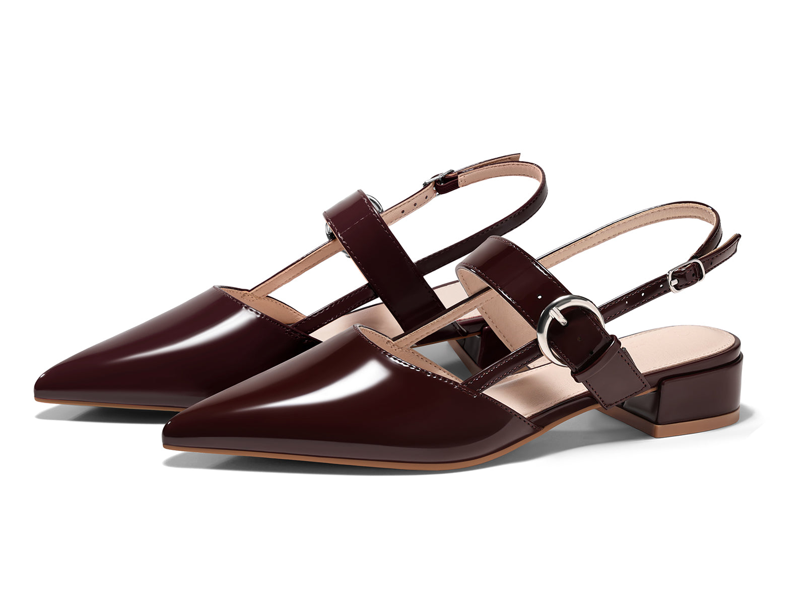 Coutgo Womens Coffee Mary Jane Low Heels