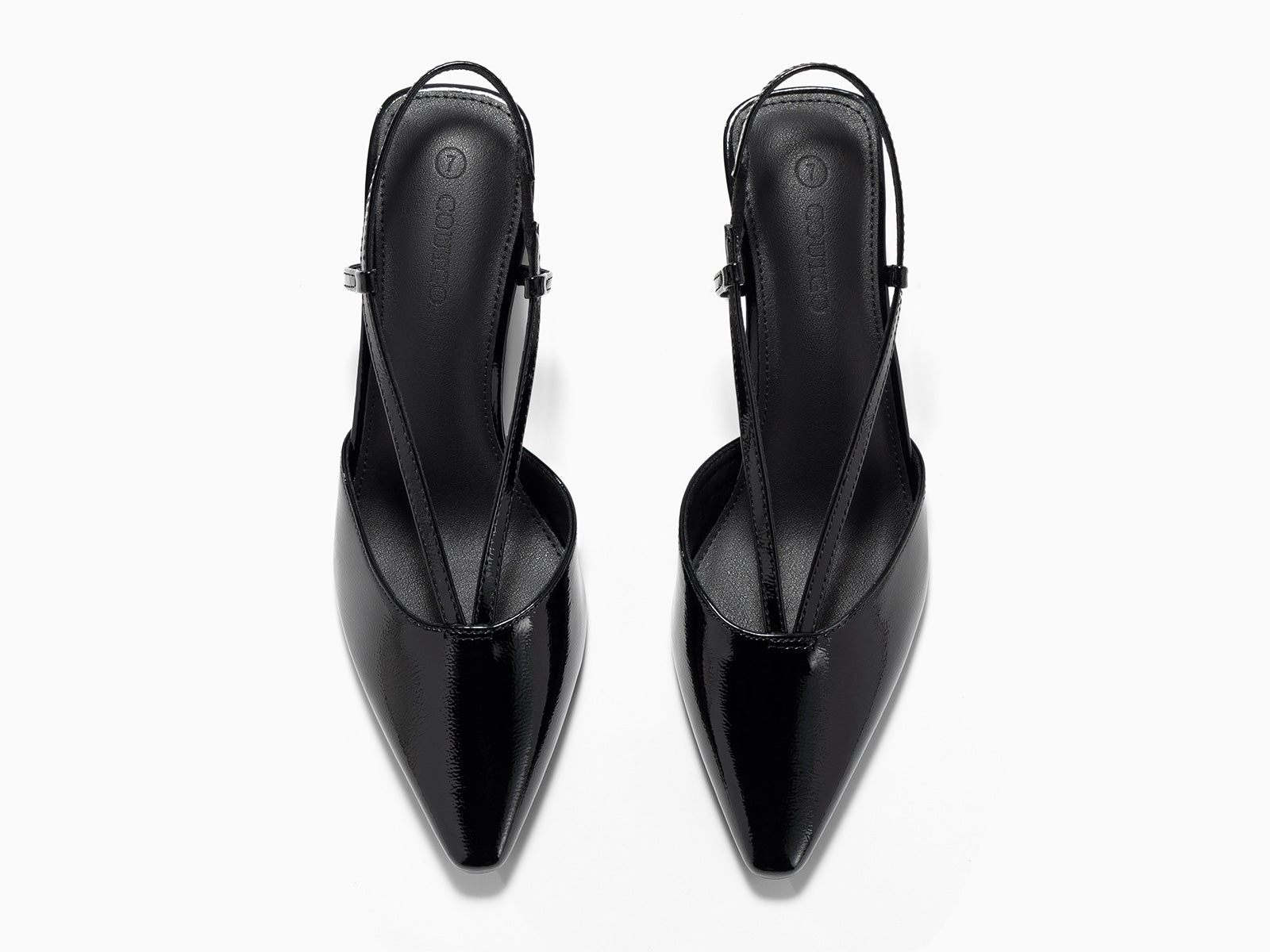 Coutgo Womens Black Low Chunky Heels
