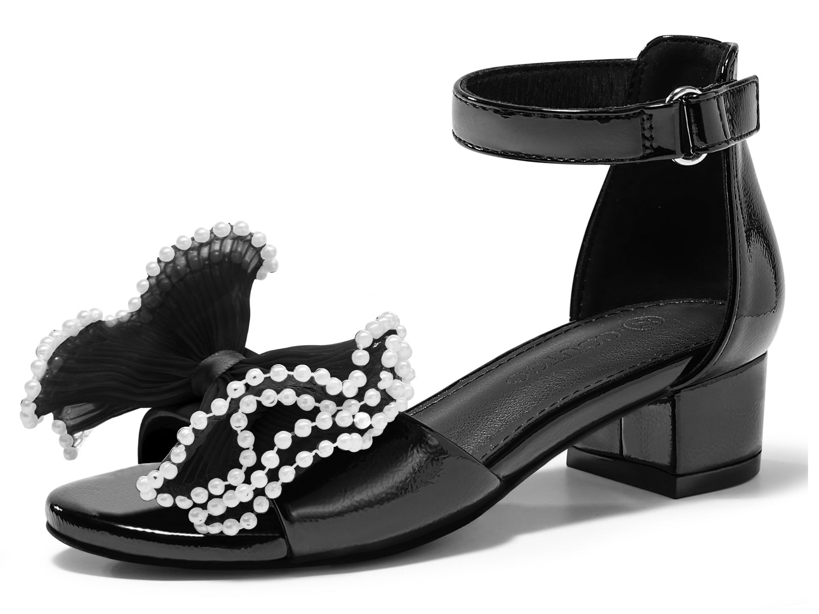 Coutgo Girls Black Dress Shoes Sandals