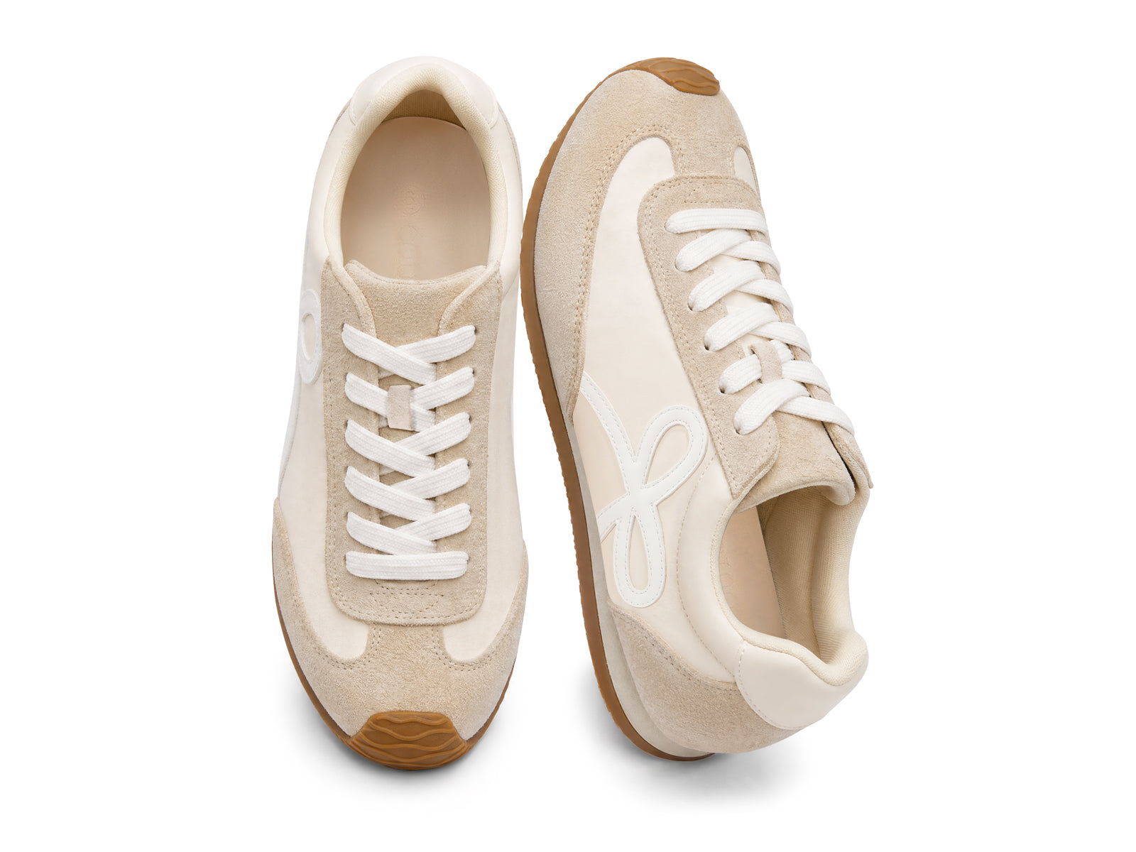 Coutgo Womens Beige Slip On Fashion Sneakers
