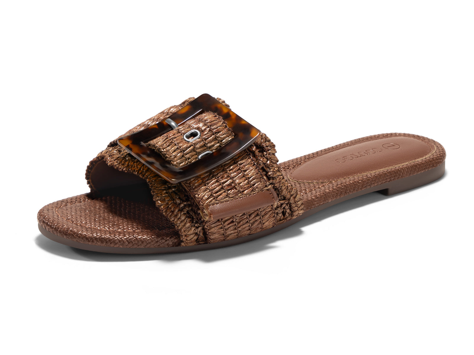 Coutgo Womens Brown Flat Sandals