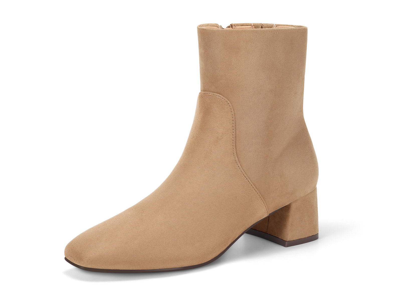 Coutgo Womens Light Brown Chunky Ankle Booties