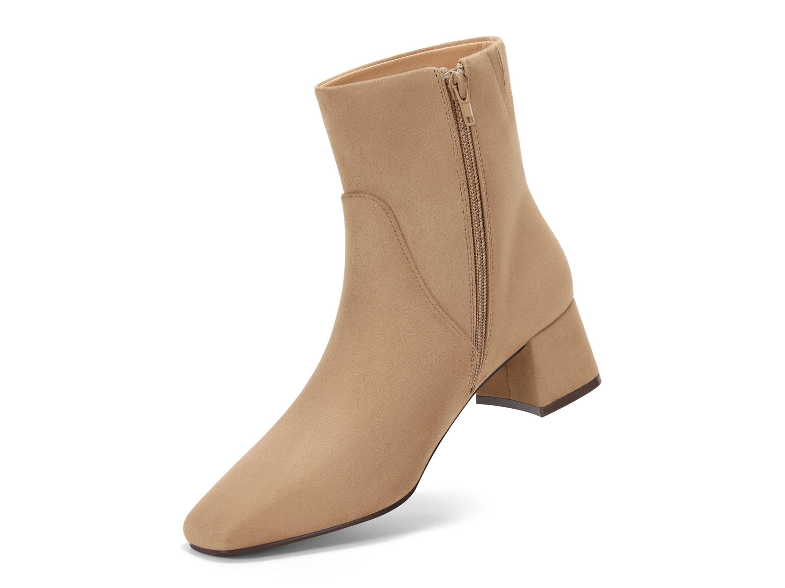 Coutgo Womens Light Brown Chunky Ankle Booties