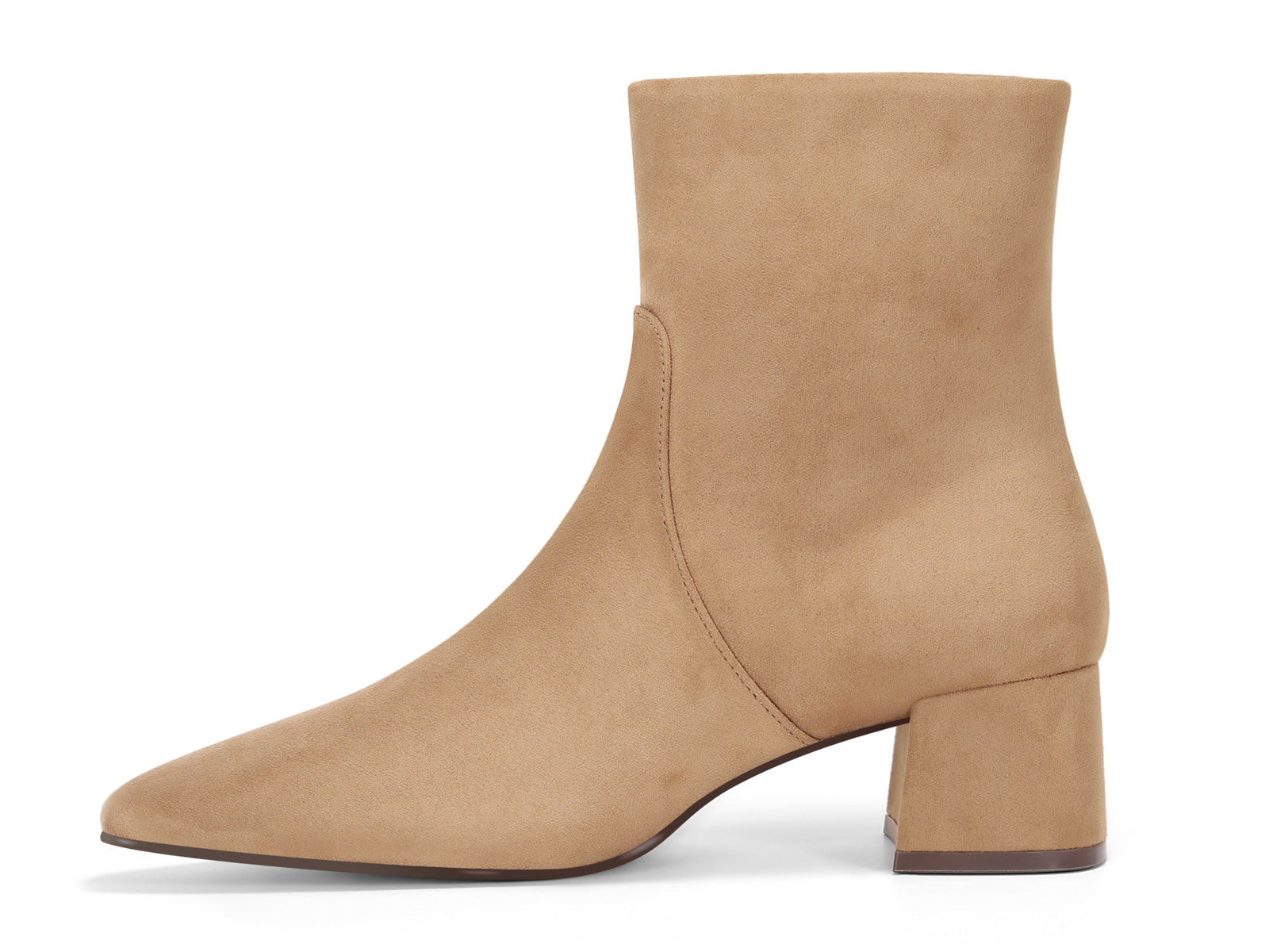 Coutgo Womens Light Brown Chunky Ankle Booties