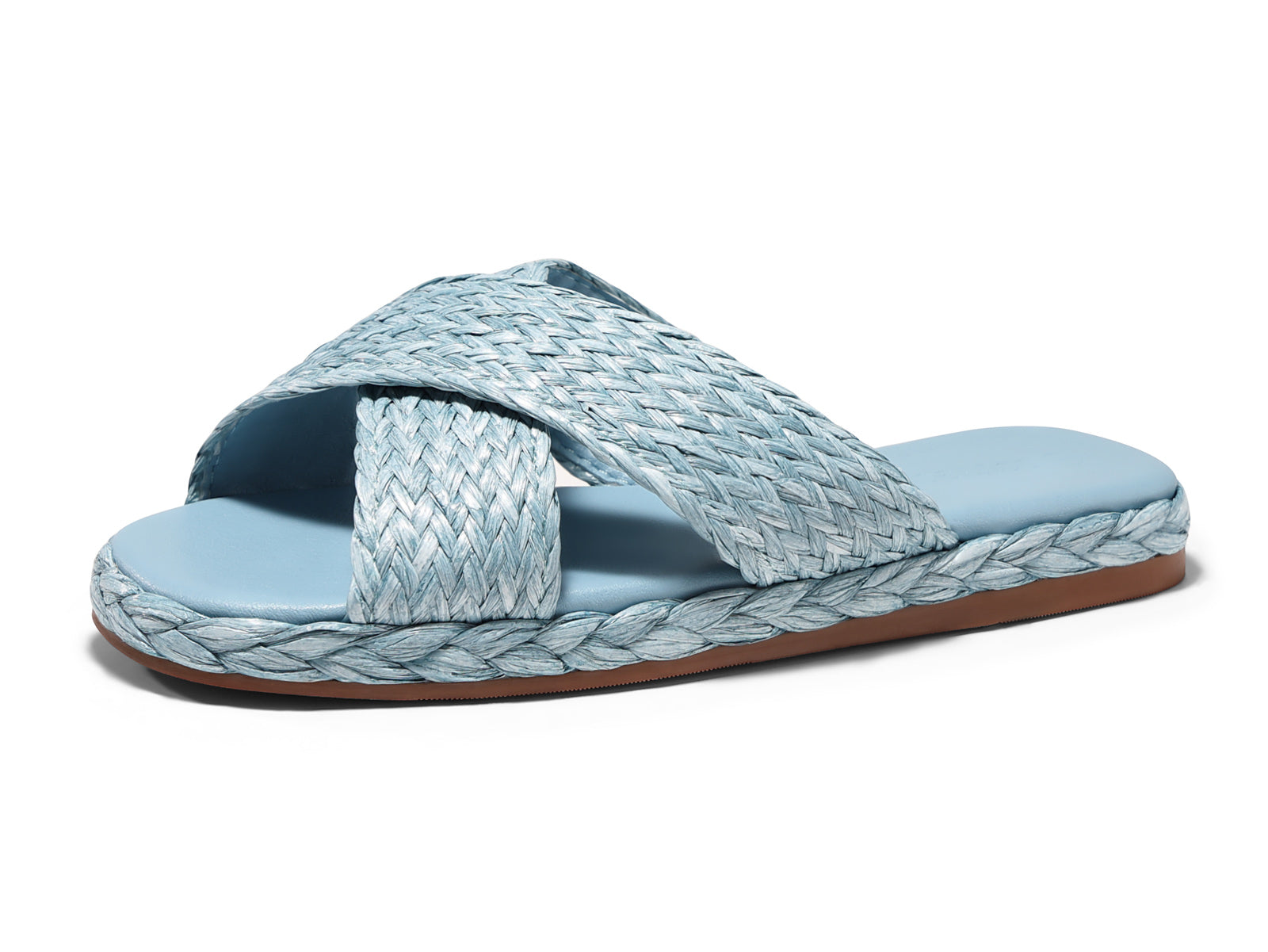 Coutgo Womens Blue Flat Sandals