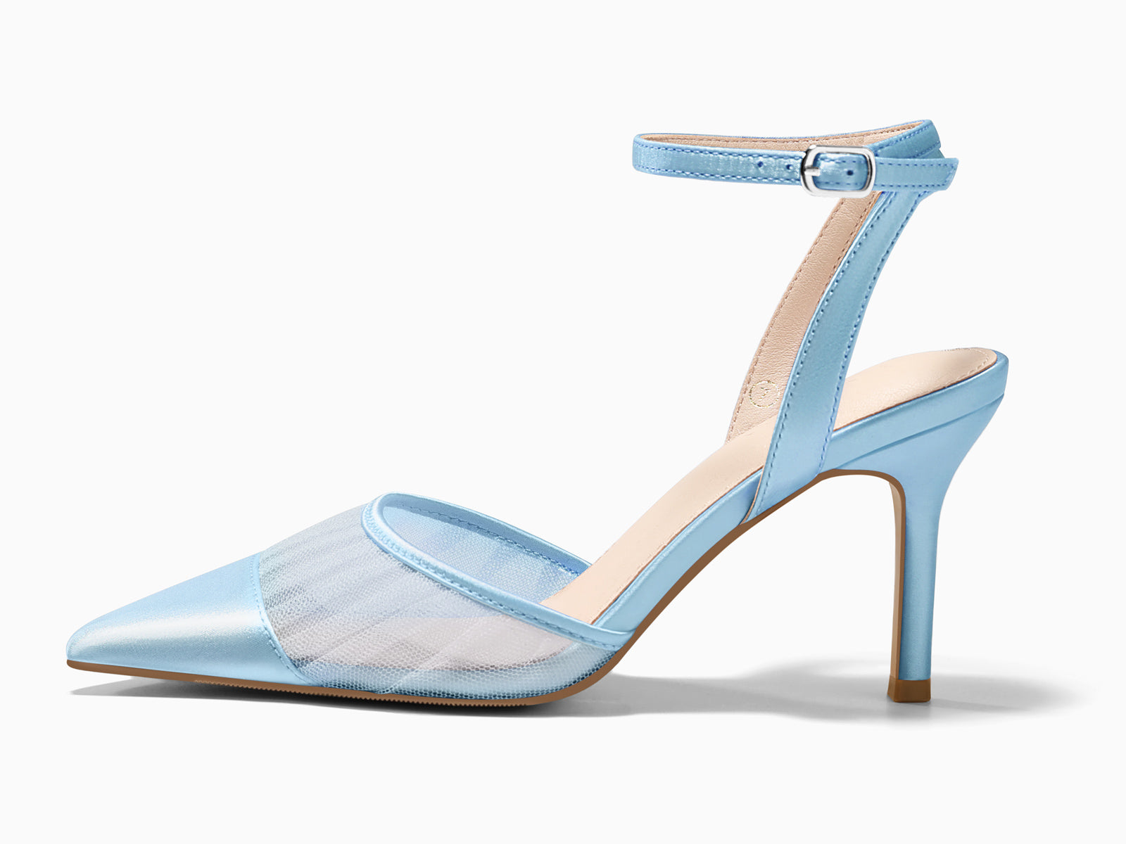 Coutgo Womens Blue Mesh High Heels