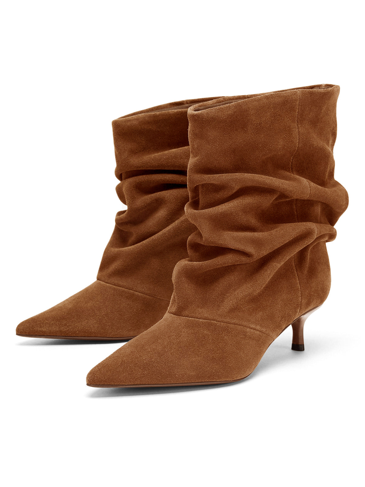 Coutgo Womens Brown Pointed Ankle Boots