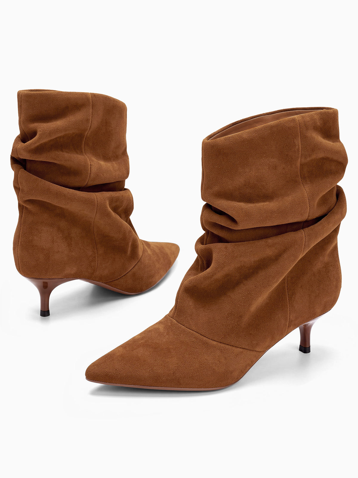 Coutgo Womens Brown Pointed Ankle Boots