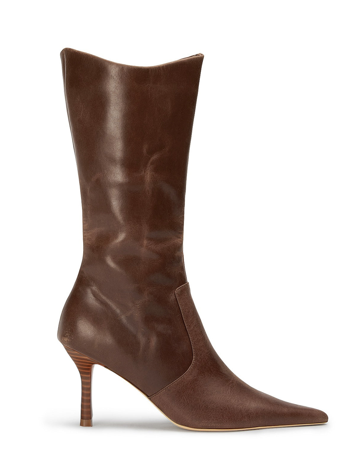 Coutgo Womens Brown Mid Calf Boots