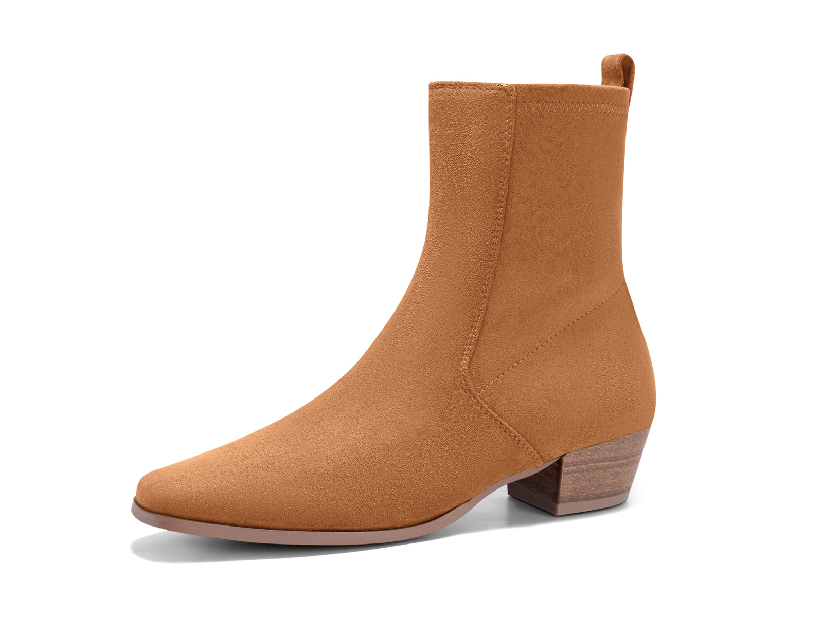 Coutgo Womens Brown Square Toe Ankle Boots