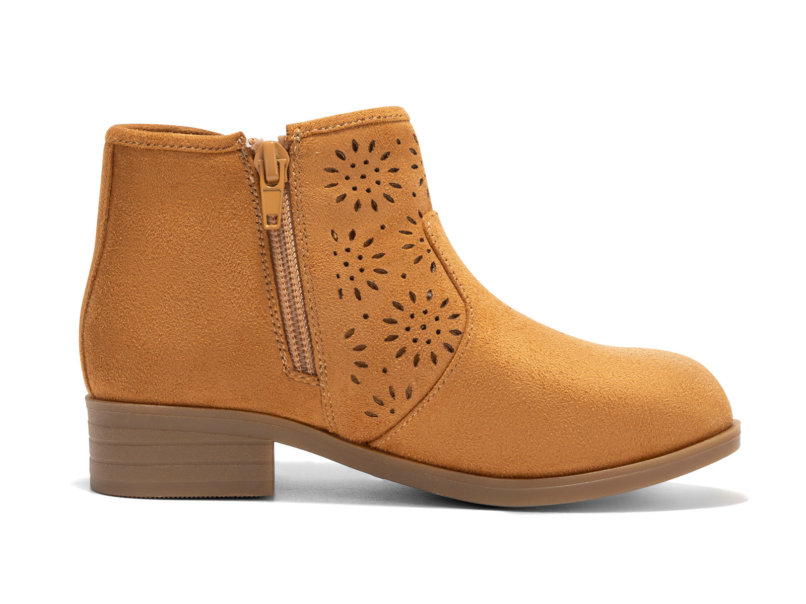 Coutgo Suede Brown Bow Chunky Ankle Boots