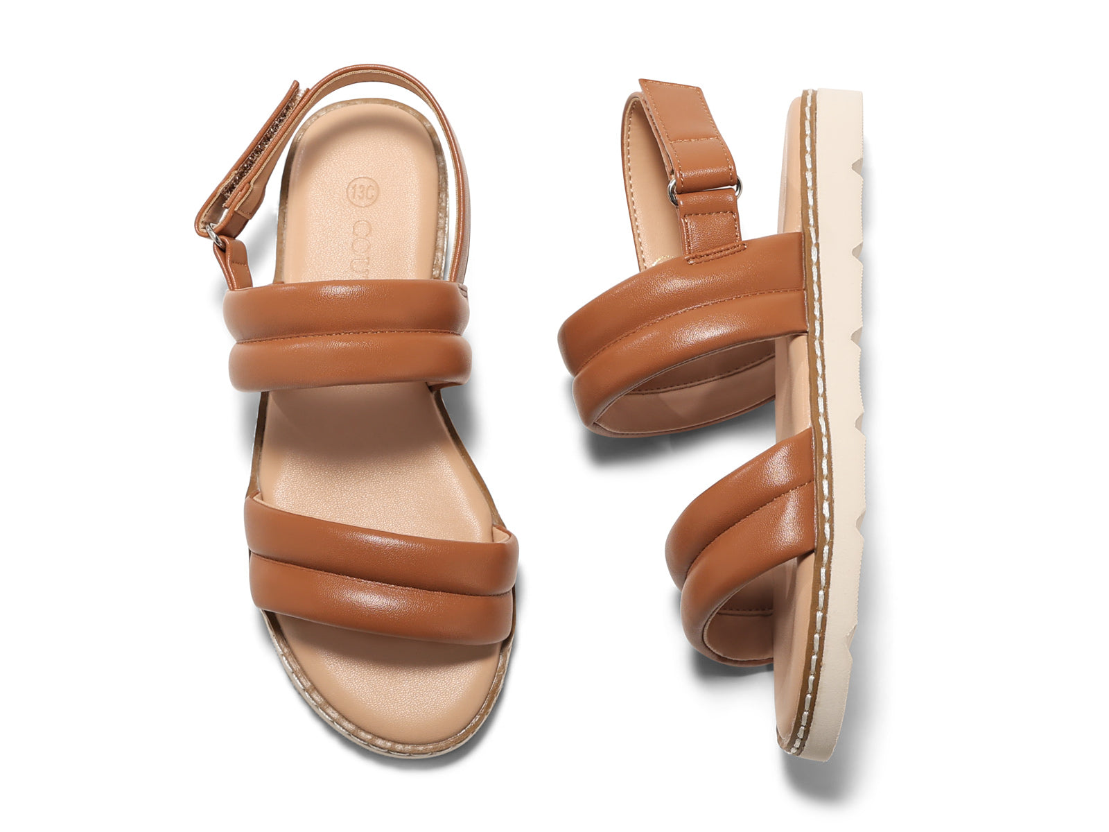 Coutgo Girls Sandals Brown Comfort Open Toe