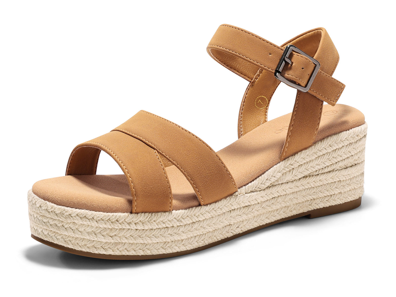 Coutgo Womens Brown Wedge Platform Sandals