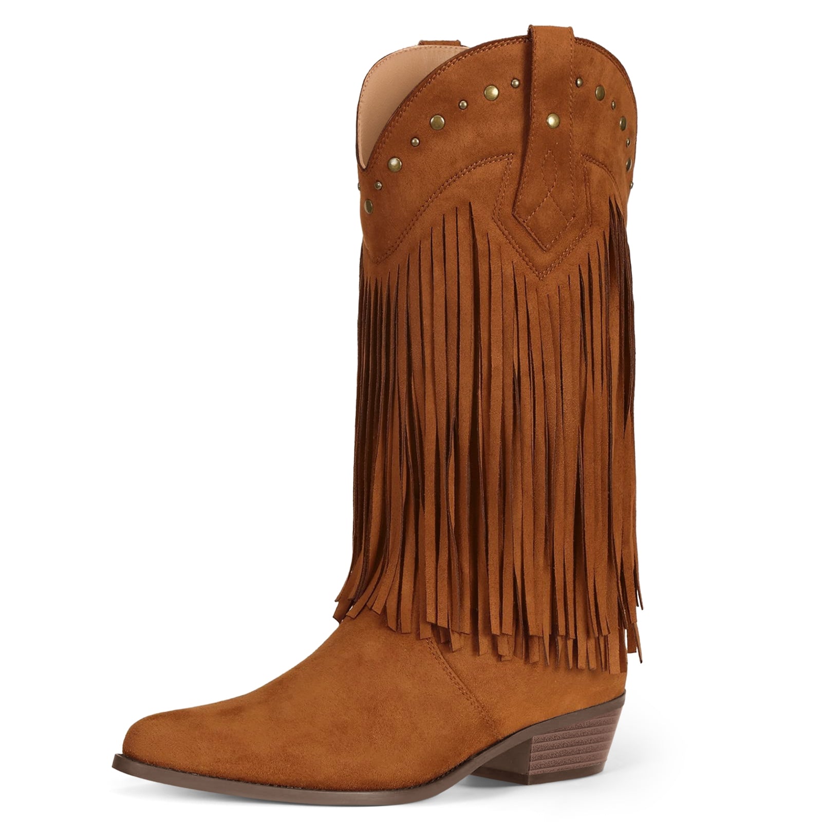 Coutgo Womens Brown Western Cowboy Boots
