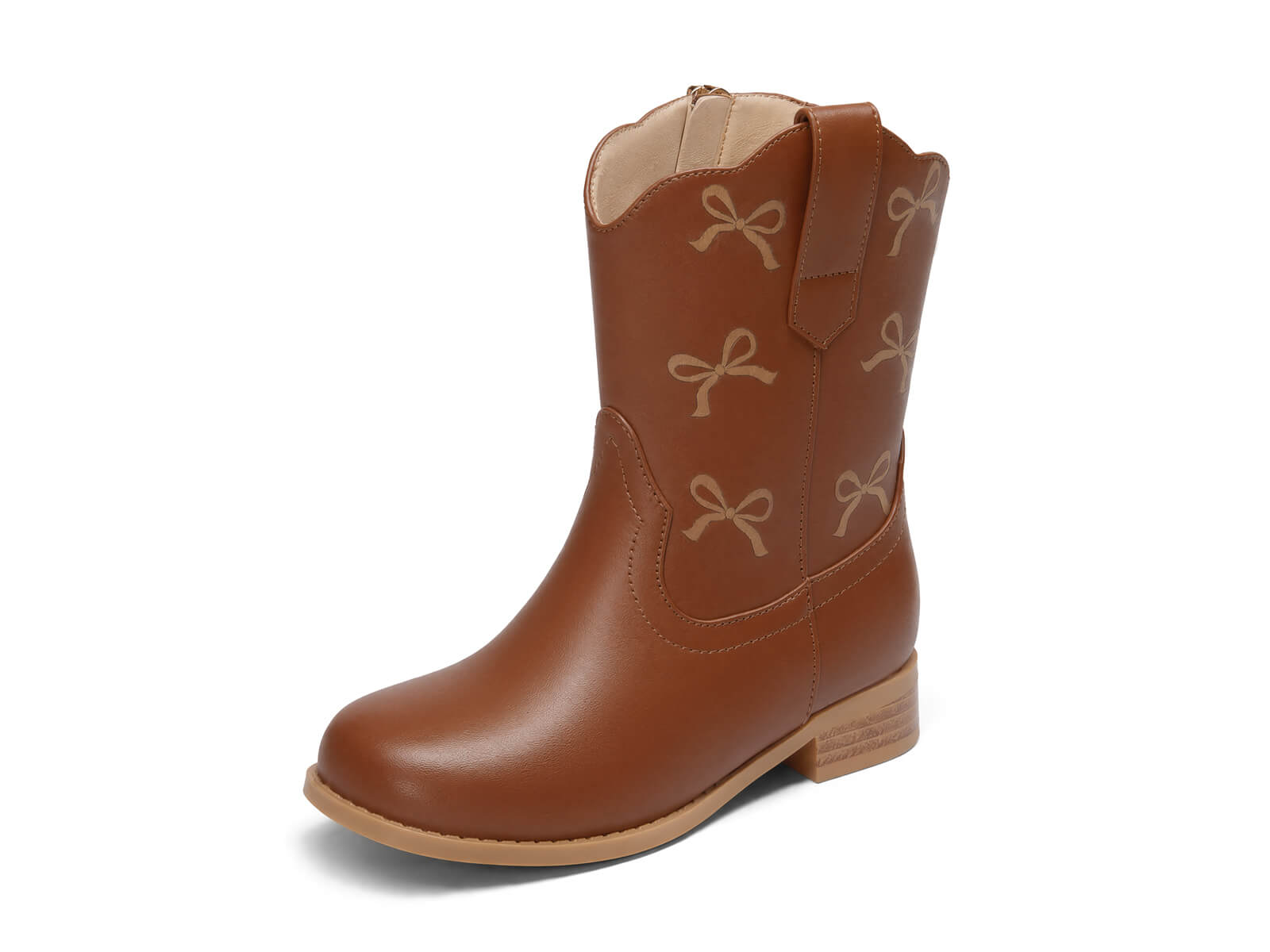 Coutgo Girls Dark Brown Cowgirl Western Boots