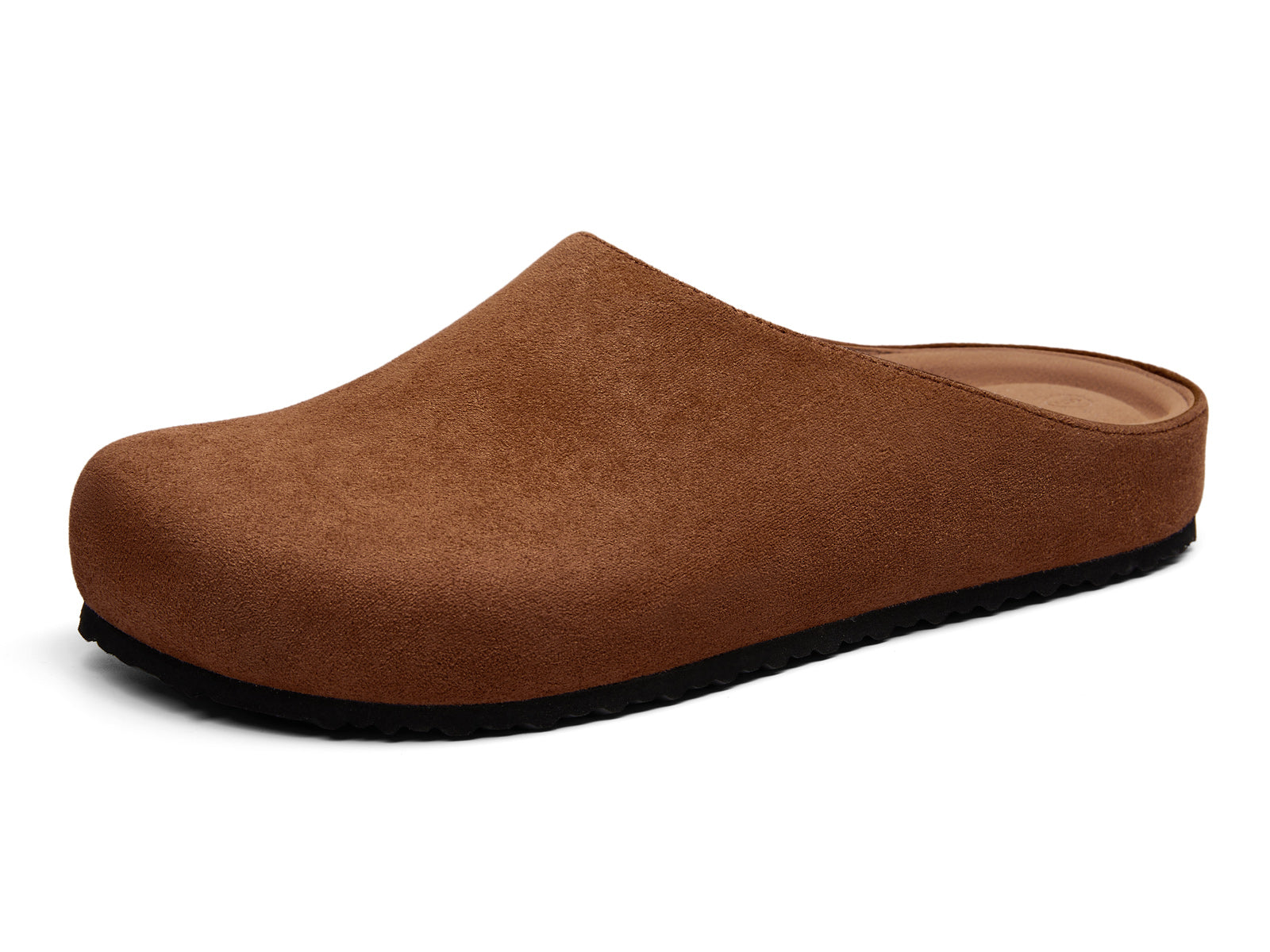 Coutgo Women Suede Brown Slip-On Clogs