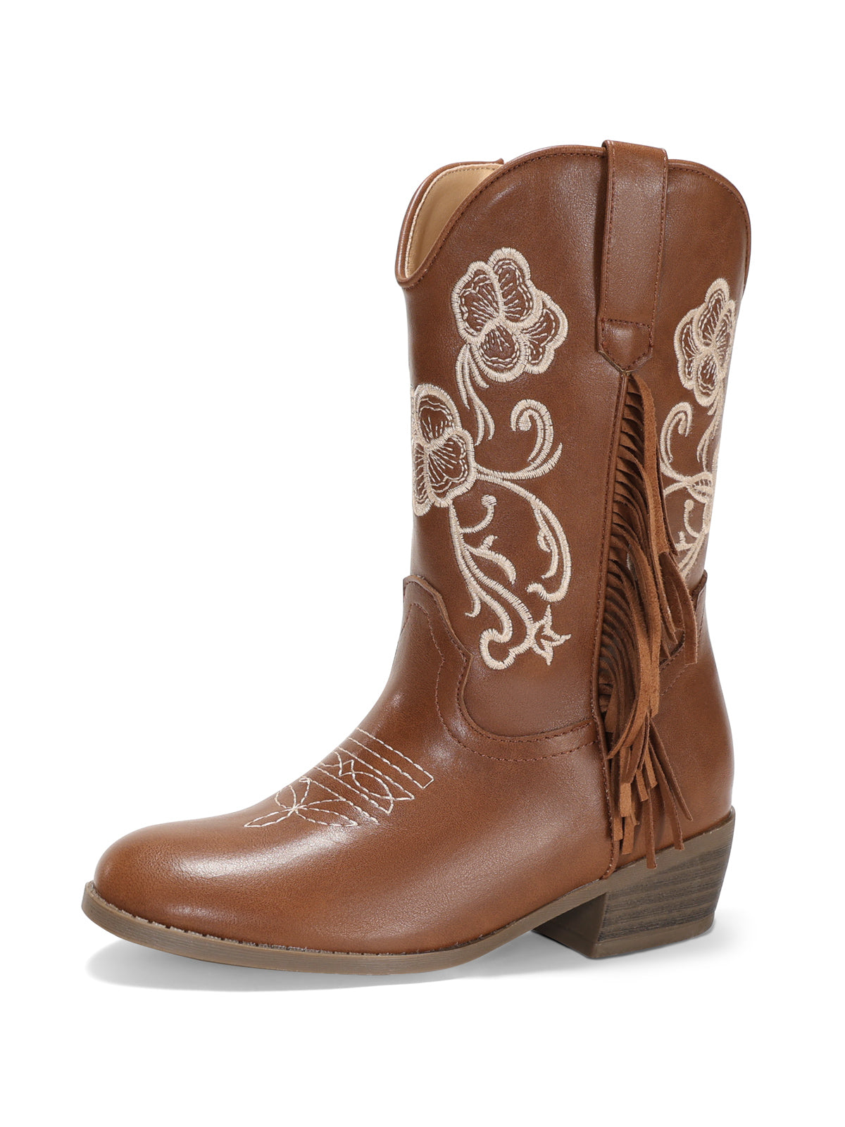 Coutgo Girls Brown Western Cowboy Boots
