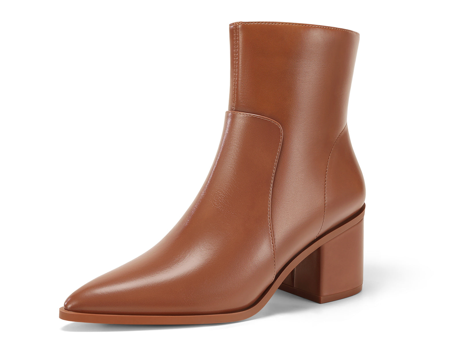 Coutgo Womens Brown Pointed Ankle Boots