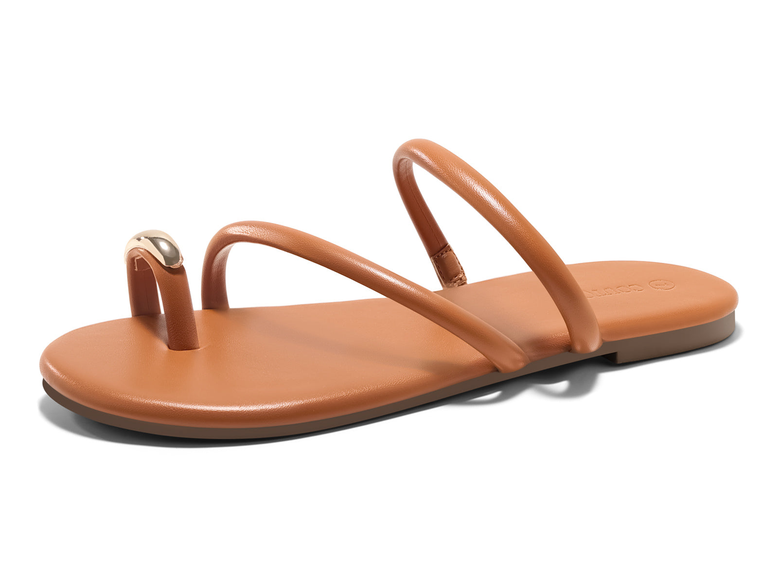 Coutgo Womens Brown Strappy Flat Sandals