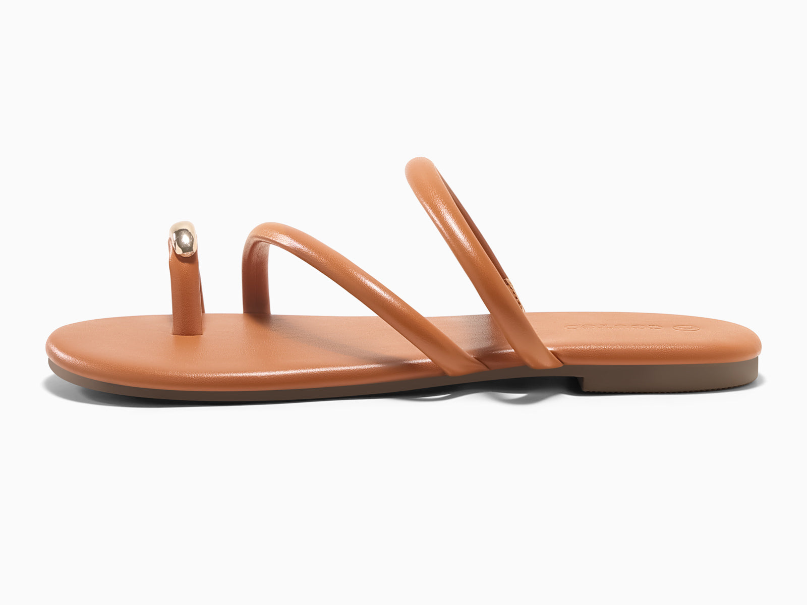 Coutgo Womens Brown Strappy Flat Sandals