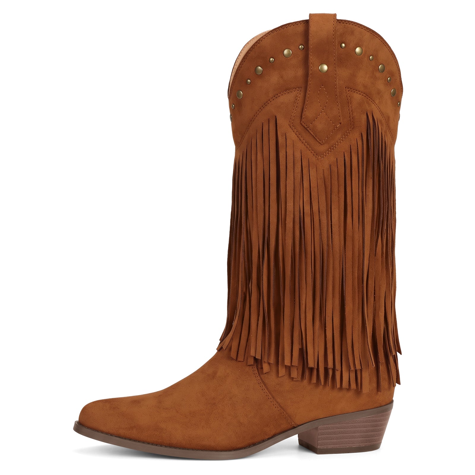 Coutgo Womens Brown Western Cowboy Boots