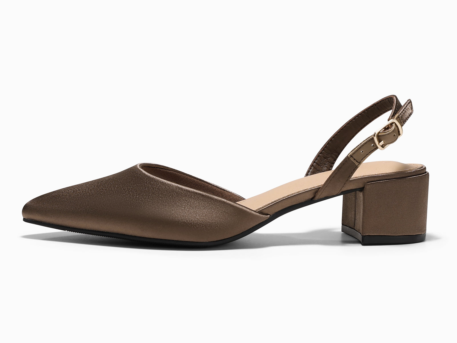 Coutgo Womens Dark Brown Low Chunky Heels