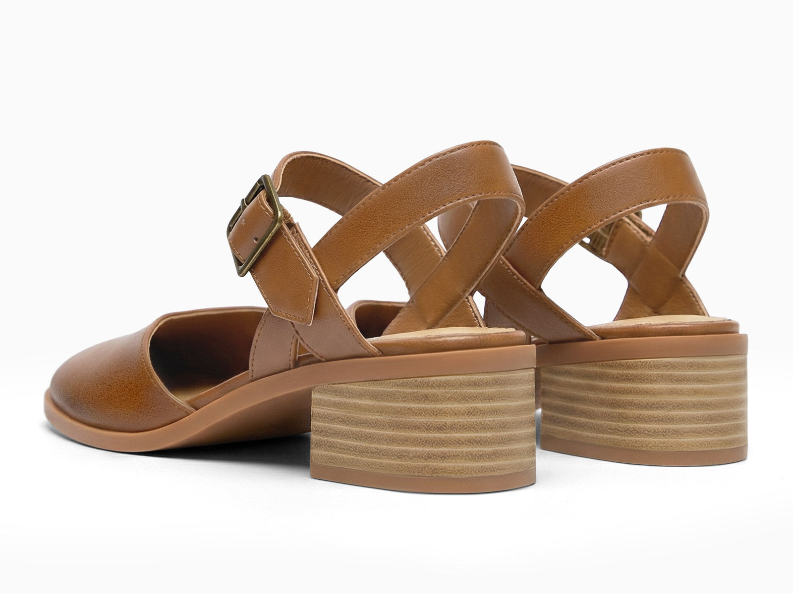 Coutgo Womens Brown Closed Toe Vintage Pumps