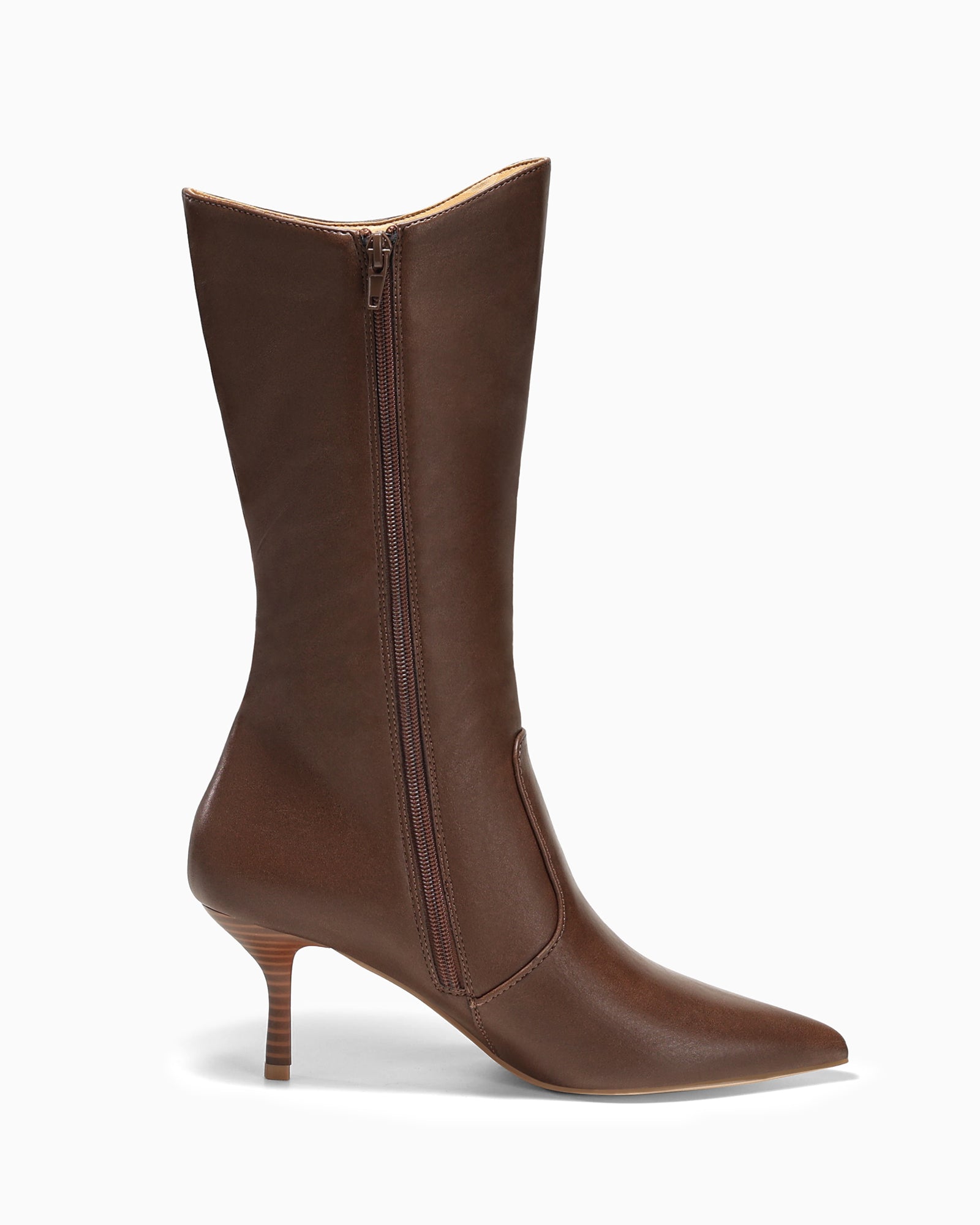 Coutgo Womens Brown Mid Calf Boots