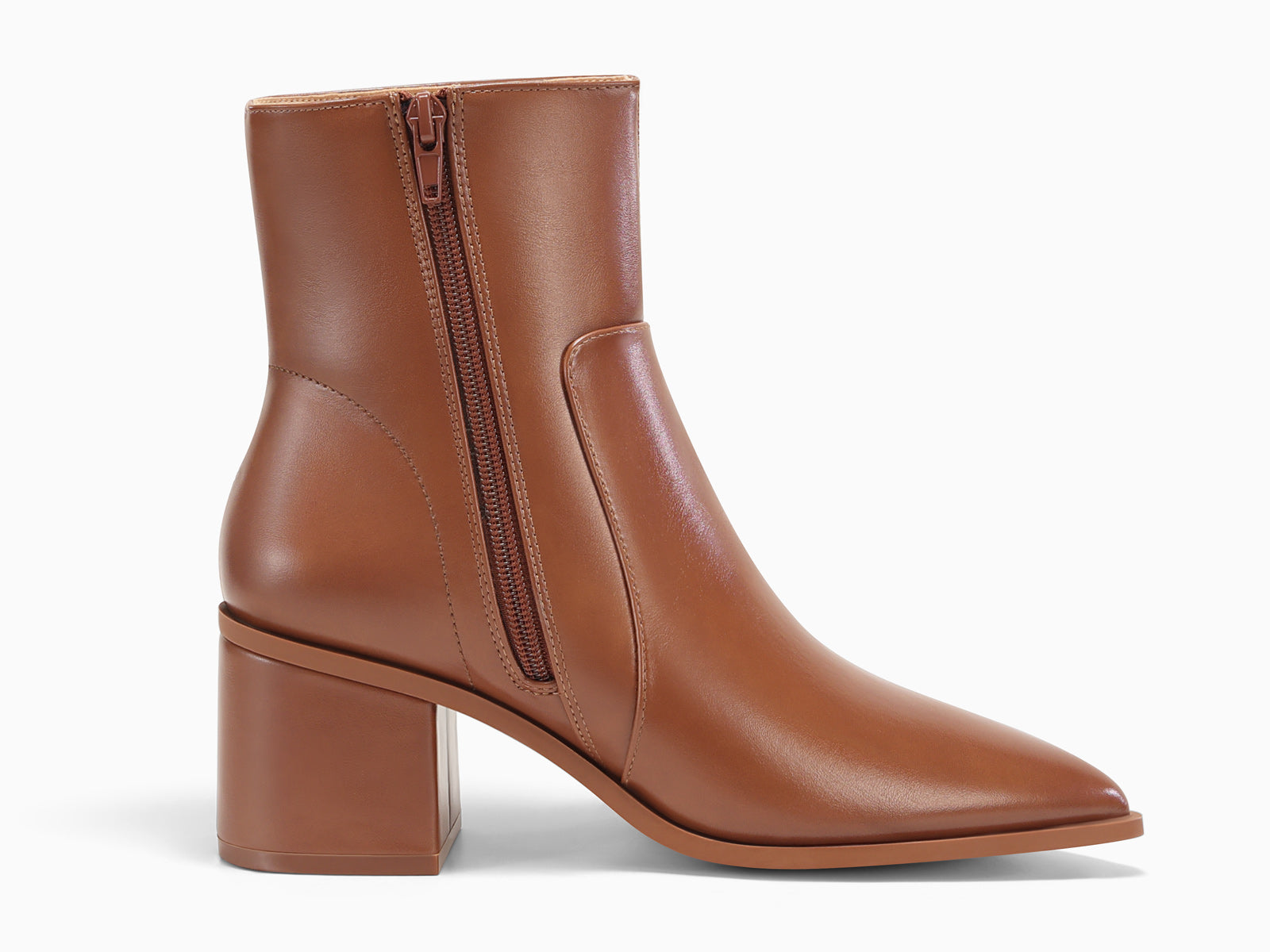 Coutgo Womens Brown Pointed Ankle Boots