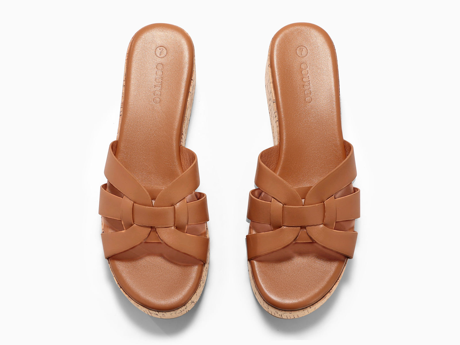 Coutgo Women's Brown Platform Wedge Sandals