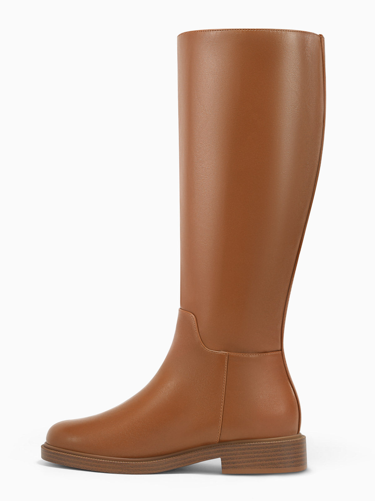 Coutgo Womens Suede Brown Knee Boots